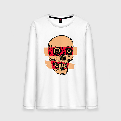 Мужской лонгслив Череп рентген / Белый – фото 1