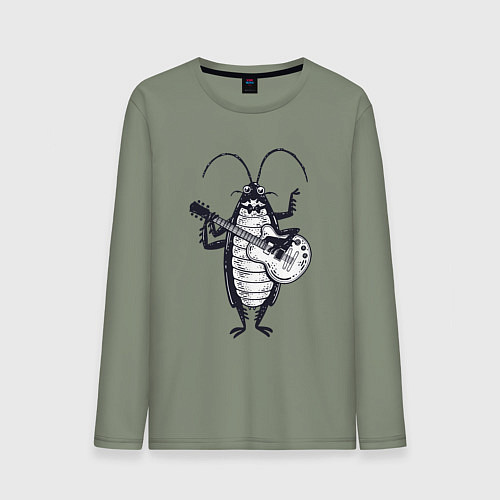 Мужской лонгслив Таракан гитарист / Авокадо – фото 1