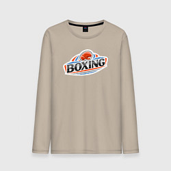 Лонгслив хлопковый мужской Boxing team, цвет: миндальный