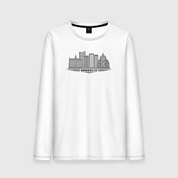 Лонгслив хлопковый мужской Брюссель - Бельгия, цвет: белый