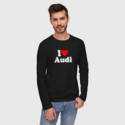 Лонгслив хлопковый мужской I love Audi, цвет: черный — фото 2