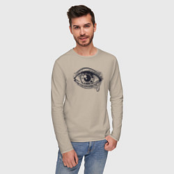 Лонгслив хлопковый мужской Плачущий глаз, цвет: миндальный — фото 2