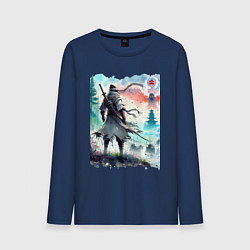 Мужской лонгслив Warrior samurai - ai art watercolor