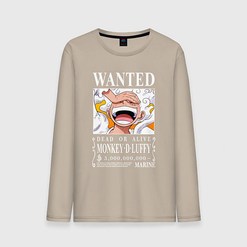 Мужской лонгслив Monkey D Luffy - wanted / Миндальный – фото 1