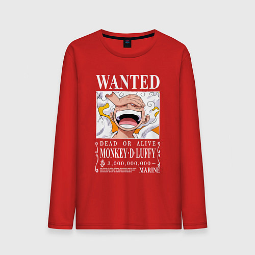 Мужской лонгслив Monkey D Luffy - wanted / Красный – фото 1