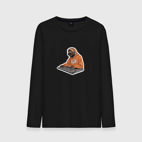 Мужской лонгслив Диджей спейс / Черный – фото 1