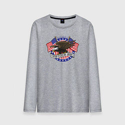 Лонгслив хлопковый мужской United States of America, цвет: меланж