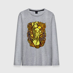 Лонгслив хлопковый мужской Зарытое сокровище, цвет: меланж