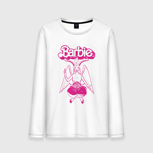 Мужской лонгслив Барби Бафомет / Белый – фото 1