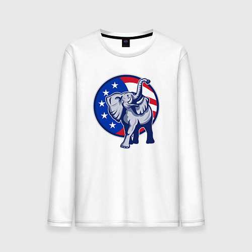 Мужской лонгслив USA elephant / Белый – фото 1