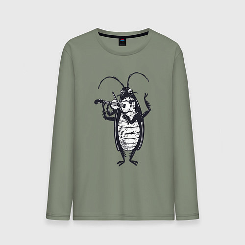 Мужской лонгслив Таракан скрипач / Авокадо – фото 1