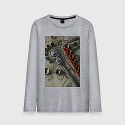 Мужской лонгслив Трещотка ключ и чертеж