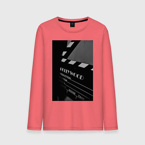 Мужской лонгслив Режиссёрская хлопушка / Коралловый – фото 1