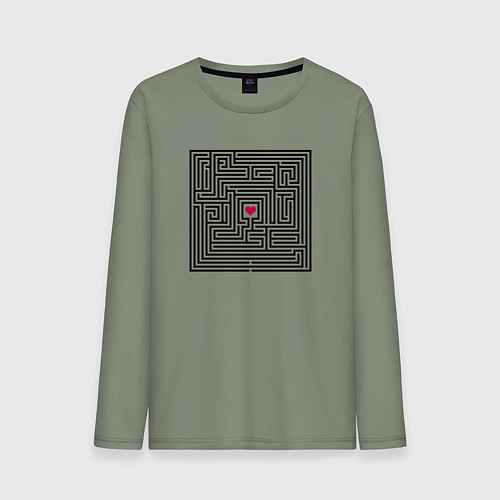 Мужской лонгслив Сердце в лабиринте / Авокадо – фото 1