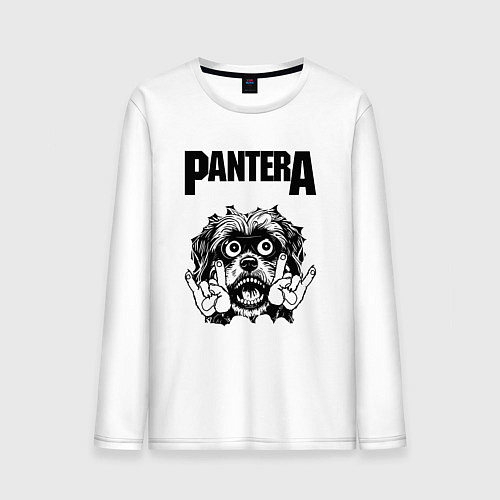 Мужской лонгслив Pantera - rock dog / Белый – фото 1