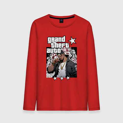 Мужской лонгслив Темнокожий бандит из GTA 6 / Красный – фото 1