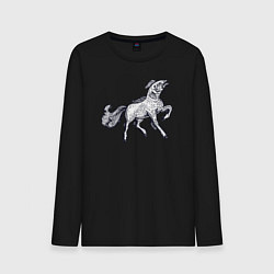 Лонгслив хлопковый мужской Рыбоконь, цвет: черный