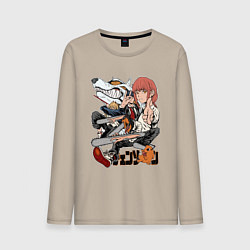 Мужской лонгслив Человек-бензопила Макима Аки Пауэр Денджи Почита Л