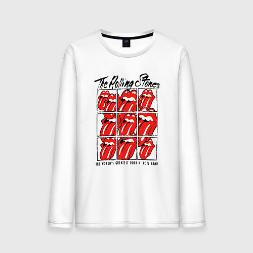 Мужской лонгслив The Rolling Stones greatest band / Белый – фото 1