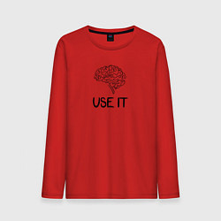 Лонгслив хлопковый мужской Use it brain, цвет: красный