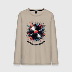 Мужской лонгслив Стрит-арт: виниловая Пластинка