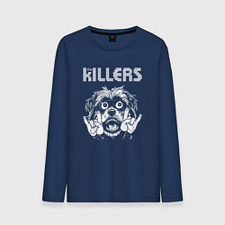 Лонгслив хлопковый мужской The Killers rock dog, цвет: тёмно-синий