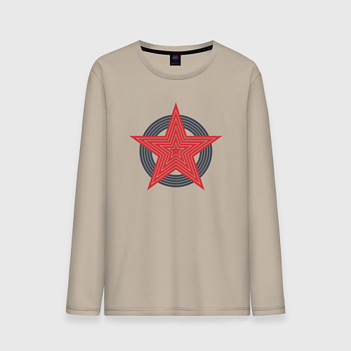 Мужской лонгслив Red star symbol / Миндальный – фото 1