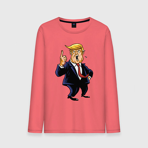 Мужской лонгслив Злой Трамп / Коралловый – фото 1