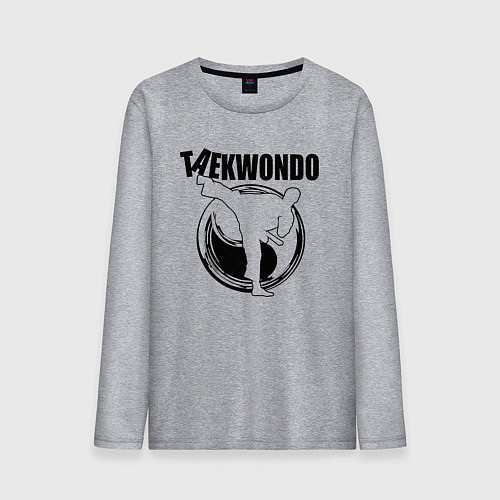 Мужской лонгслив Тхэквондо удар ногой / Меланж – фото 1