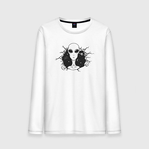 Мужской лонгслив Гуманоид / Белый – фото 1
