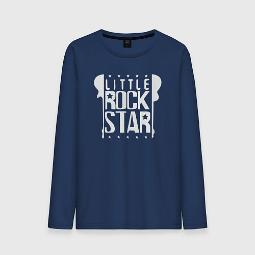 Мужской лонгслив Маленькая рок звезда / Тёмно-синий – фото 1