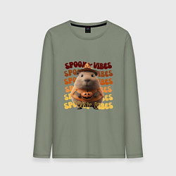 Мужской лонгслив Spooky vibes - жуткий вайб