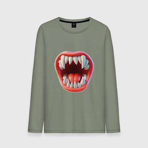 Мужской лонгслив Открытый рот с зубами / Авокадо – фото 1