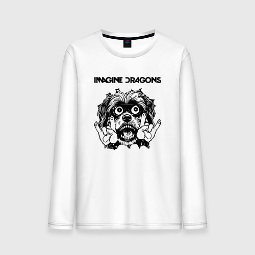 Мужской лонгслив Imagine Dragons - rock dog / Белый – фото 1