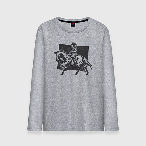 Мужской лонгслив Ковбойша на лошади / Меланж – фото 1