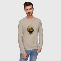 Лонгслив хлопковый мужской Эмблемы элитного рыцаря, цвет: миндальный — фото 2