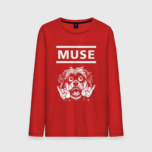 Мужской лонгслив Muse rock dog / Красный – фото 1