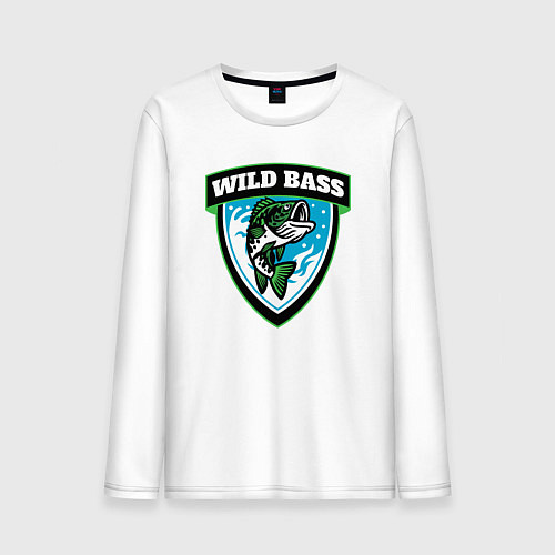 Мужской лонгслив Wild bass fishing / Белый – фото 1