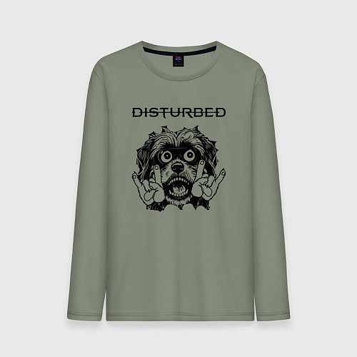 Мужской лонгслив Disturbed - rock dog / Авокадо – фото 1