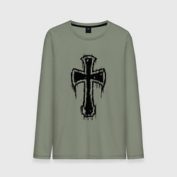 Мужской лонгслив Крест с подтеками