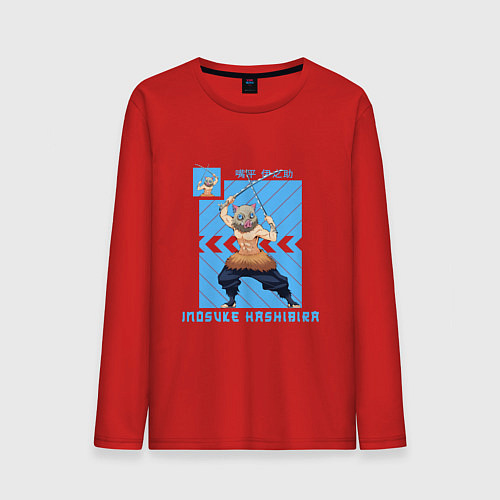 Мужской лонгслив Клинок рассекающий демонов иноске / Красный – фото 1