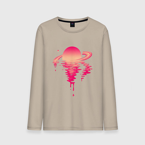 Мужской лонгслив Вечер на Сатурне / Миндальный – фото 1