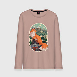 Мужской лонгслив Лиса и горы