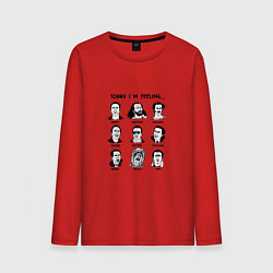 Лонгслив хлопковый мужской Today Im feeling, цвет: красный