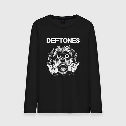 Мужской лонгслив Deftones rock dog / Черный – фото 1