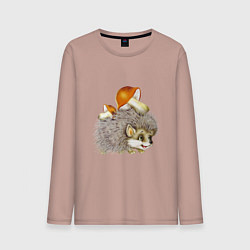 Мужской лонгслив Добрый ежик с грибами