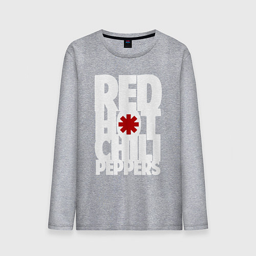 Мужской лонгслив RHCP - title and logo / Меланж – фото 1