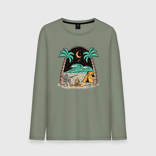 Мужской лонгслив Отдых у моря / Авокадо – фото 1