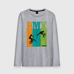 Лонгслив хлопковый мужской BMX велосипед, цвет: меланж