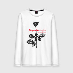 Лонгслив хлопковый мужской Depeche Mode - Violator black rose, цвет: белый